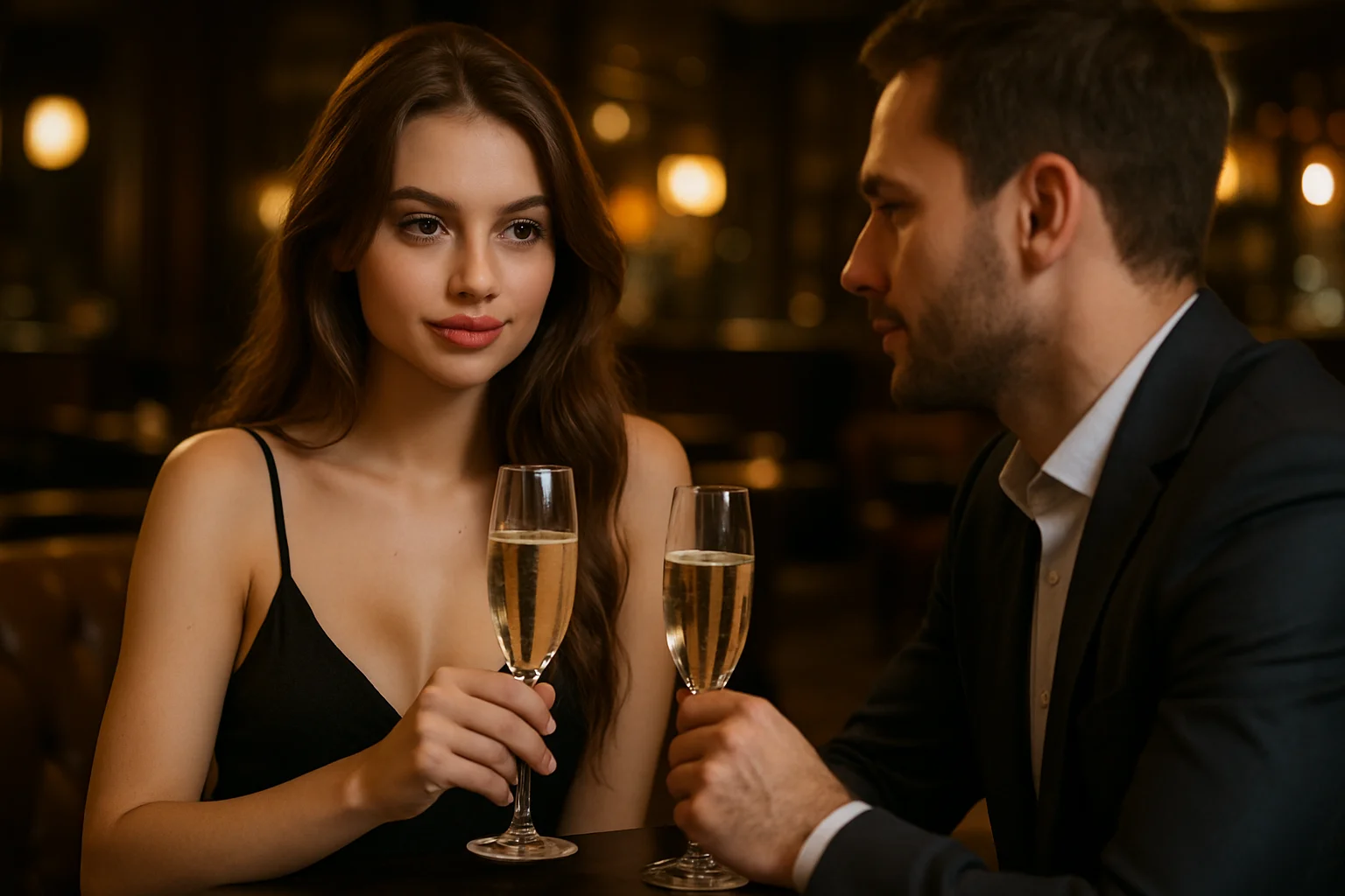 escort girl in einer dinner date